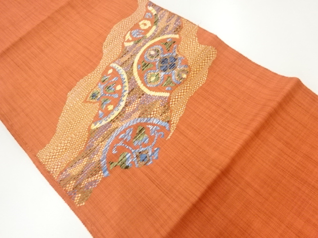 JAPANESE KIMONO / NAGOYA OBI / SILK / WOVEN FLOWERS
